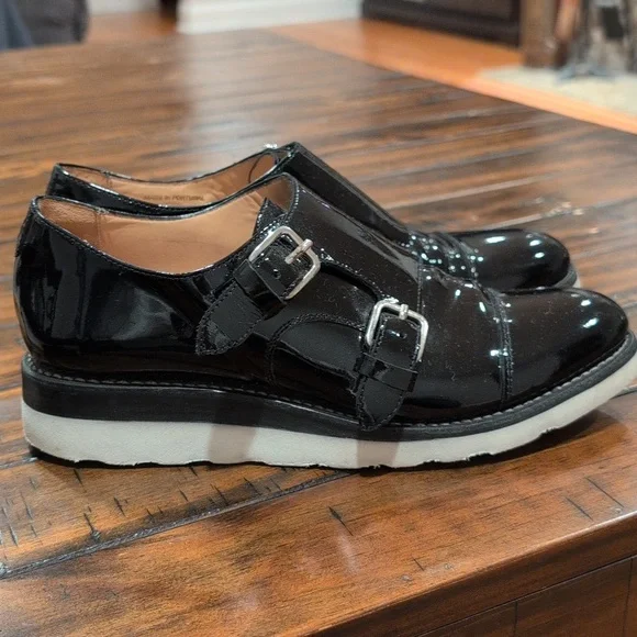 The Office Of Angela Scott Mr. Sterling Monk Strap Patent Shoes Oxford 38.5